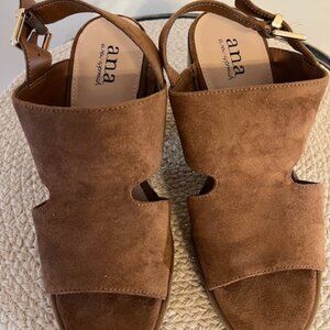 a.n.a, Size 7.5, Brown, Chunky Heel, Summer Sandals